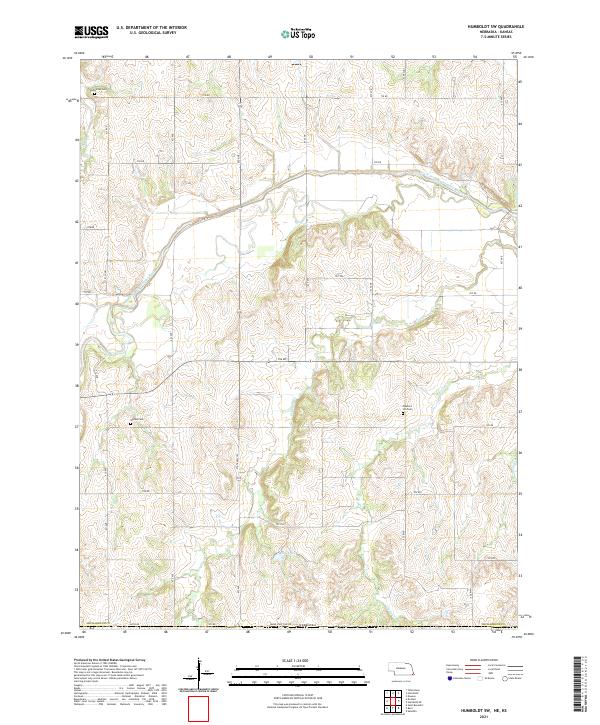 Humboldt SW, NE-KS — USGS 7.5-minute topo (2021)