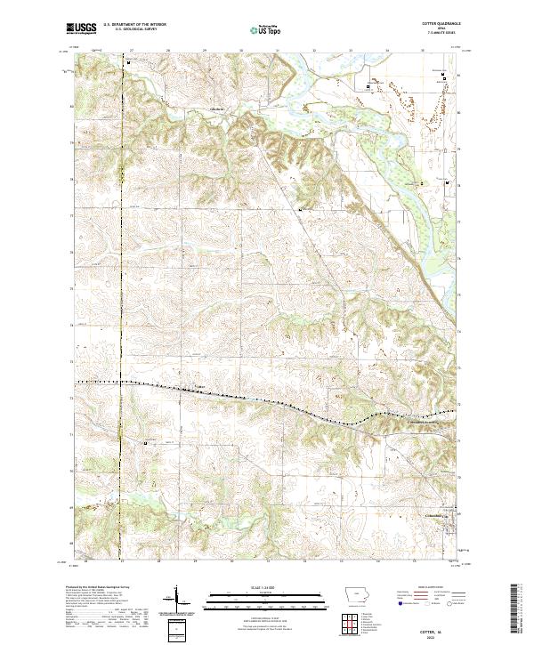 Cotter, IA — USGS 7.5-minute topo (2022)