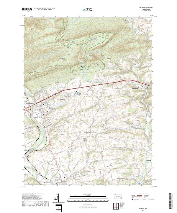 Hamburg, PA — USGS 7.5-minute topo (2023)