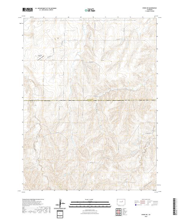 Byers SW, CO — USGS 7.5-minute topo (2022)