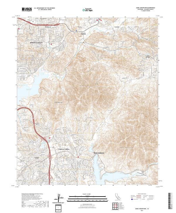 Jamul Mountains, CA — USGS 7.5-minute topo (2021)