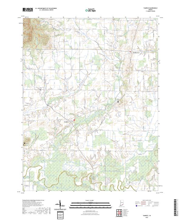 Tampico, IN — USGS 7.5-minute topo (2022)