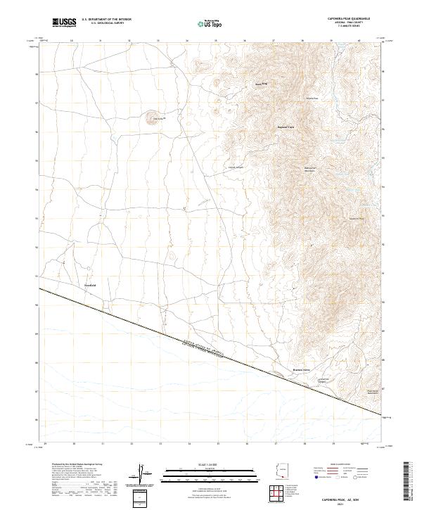 Caponera Peak, AZ,SON, US — USGS 7.5-minute topo (2021)