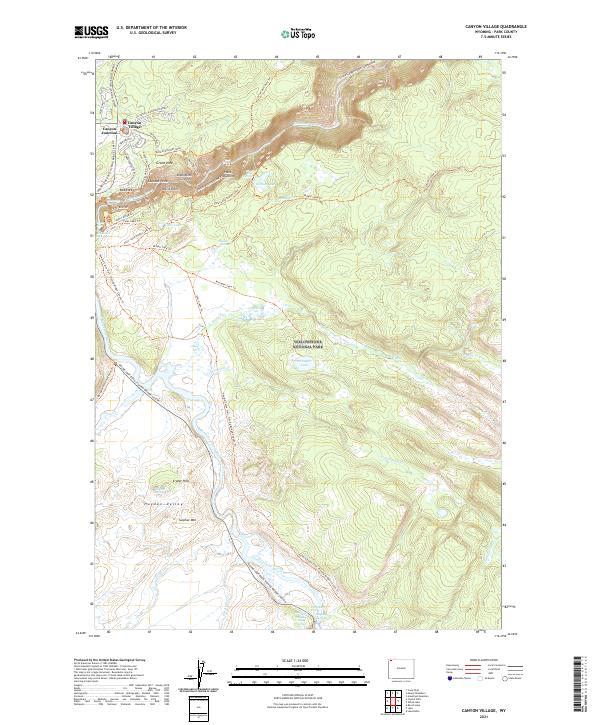 Canyon Village, WY — USGS 7.5-minute topo (2021)