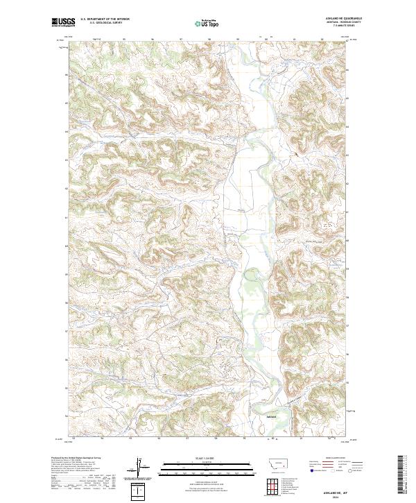 Ashland NE, MT — USGS 7.5-minute topo (2024)