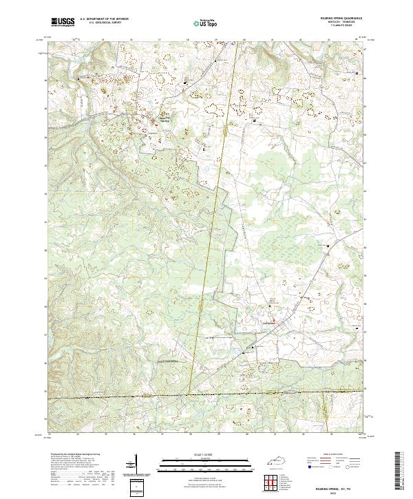 Roaring Spring, KY-TN — USGS 7.5-minute topo (2022)