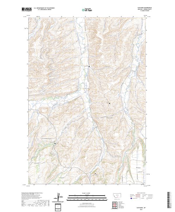 Castagne, MT — USGS 7.5-minute topo (2024)