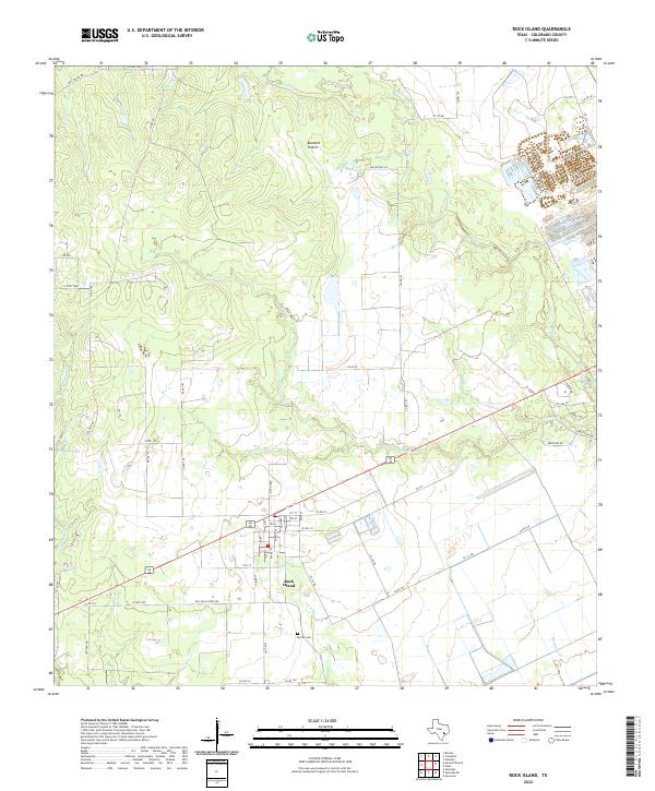 Rock Island, TX — USGS 7.5-minute topo (2022)