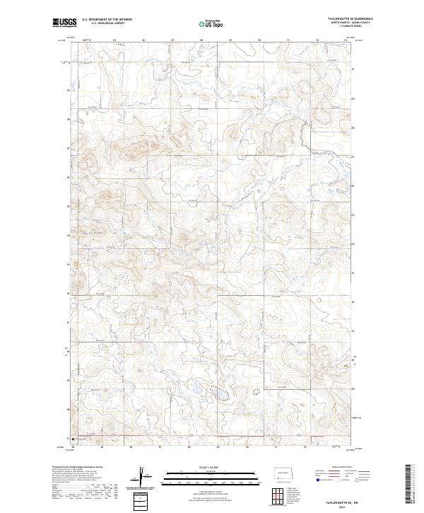Taylor Butte SE, ND — USGS 7.5-minute topo (2024)