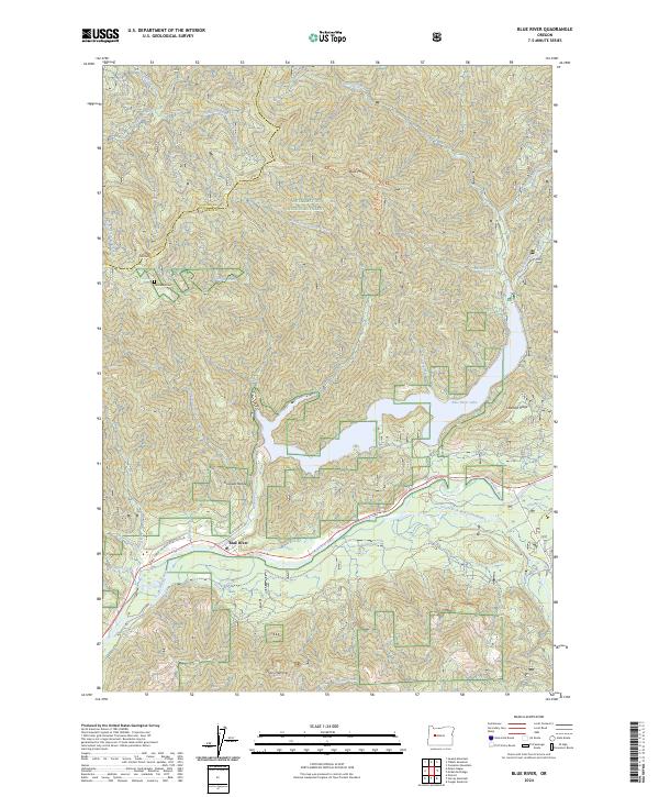 Blue River, OR — USGS 7.5-minute topo (2024)