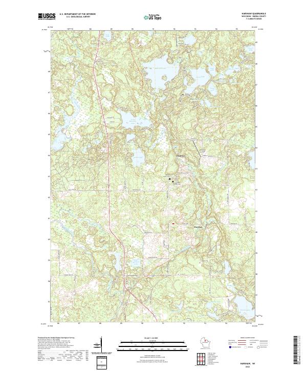 Harshaw, WI — USGS 7.5-minute topo (2022)