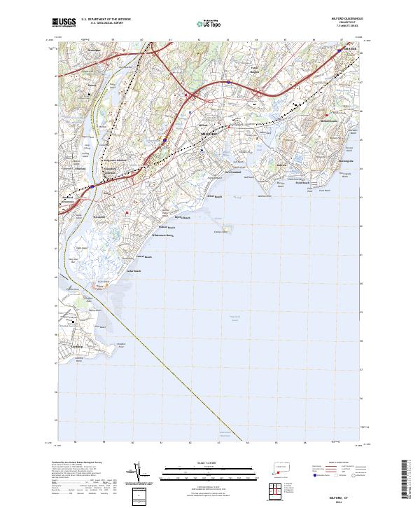 Milford, CT — USGS 7.5-minute topo (2024)