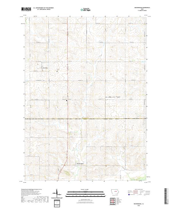 Buckingham, IA — USGS 7.5-minute topo (2022)