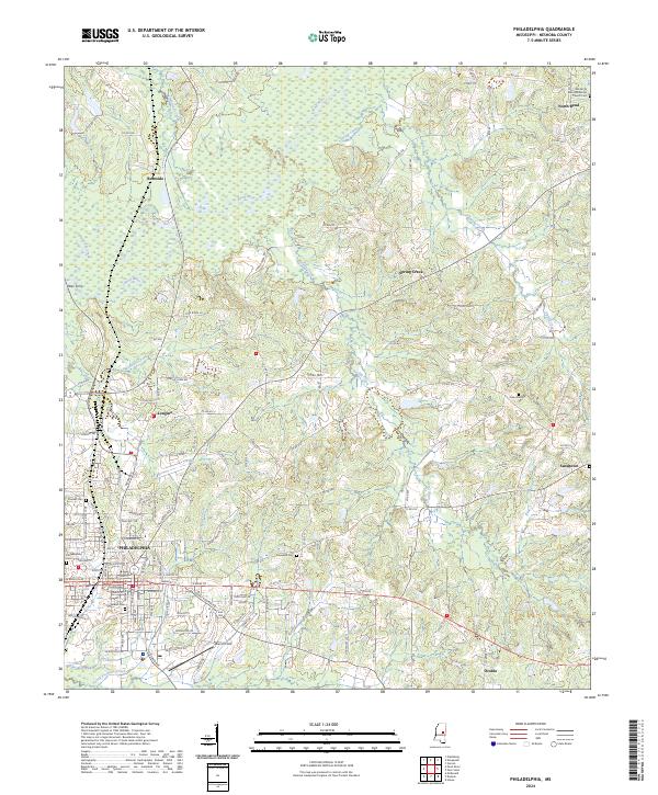 Philadelphia, MS — USGS 7.5-minute topo (2024)