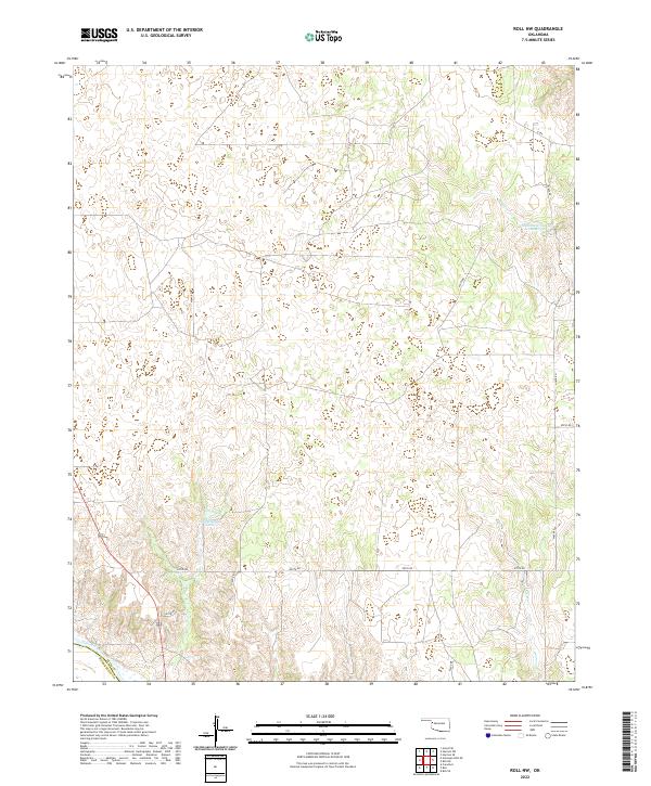 Roll NW, OK — USGS 7.5-minute topo (2022)