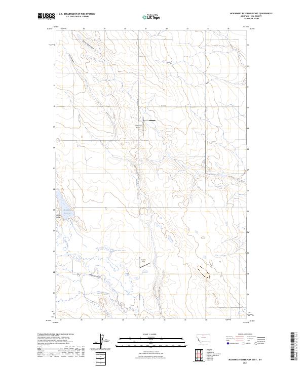 McKinnsey Reservoir East, MT — USGS 7.5-minute topo (2024)