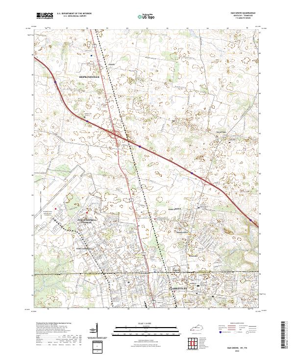 Oak Grove, KY-TN — USGS 7.5-minute topo (2022)