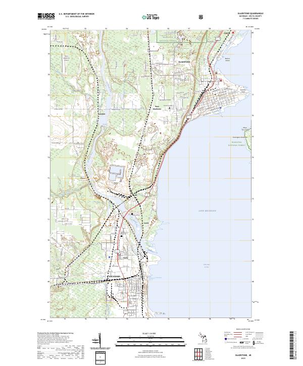 Gladstone, MI — USGS 7.5-minute topo (2023)