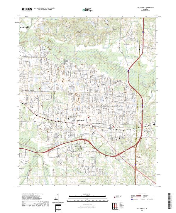 Collierville, TN — USGS 7.5-minute topo (2022)