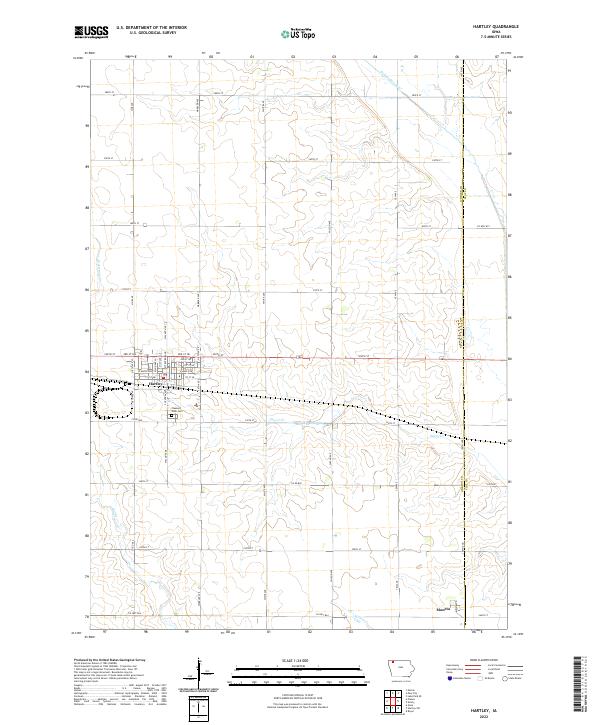 Hartley, IA — USGS 7.5-minute topo (2022)