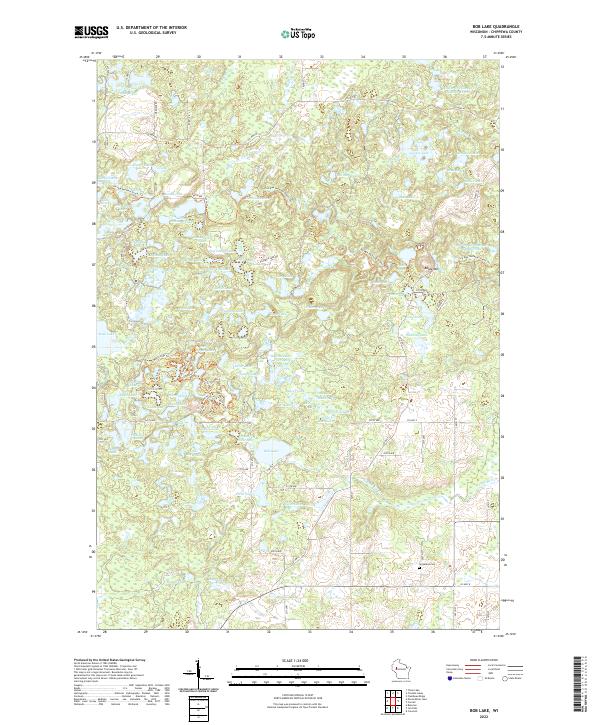 Bob Lake, WI — USGS 7.5-minute topo (2022)