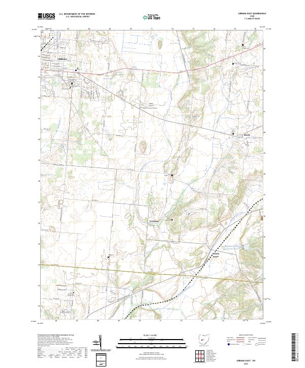 Urbana East, OH — USGS 7.5-minute topo (2023)