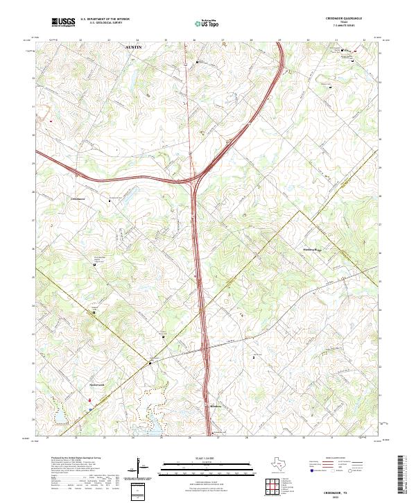 Creedmoor, TX — USGS 7.5-minute topo (2022)