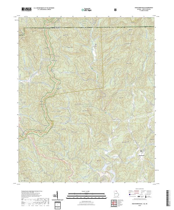 Hightower Bald, GA-NC — USGS 7.5-minute topo (2024)