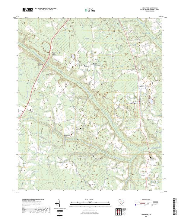 Clear Pond, SC — USGS 7.5-minute topo (2024)