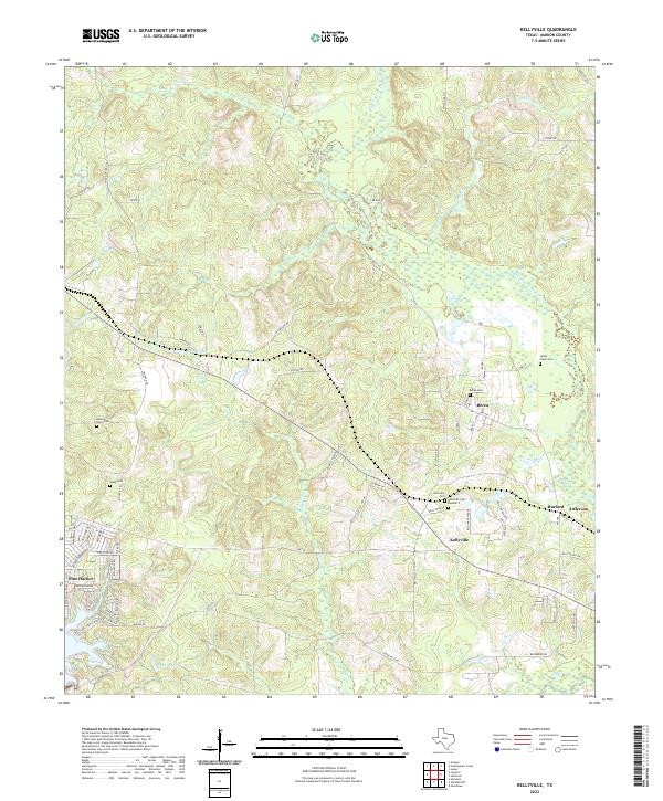 Kellyville, TX — USGS 7.5-minute topo (2022)