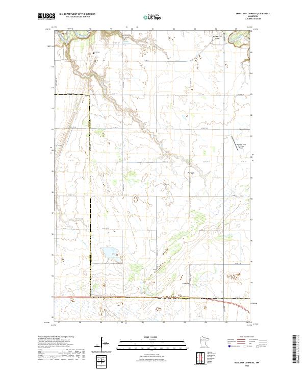 Marcoux Corners, MN — USGS 7.5-minute topo (2022)