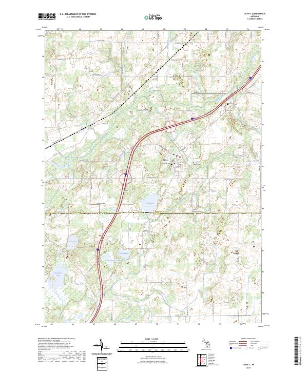 Olivet, MI — USGS 7.5-minute topo (2023)