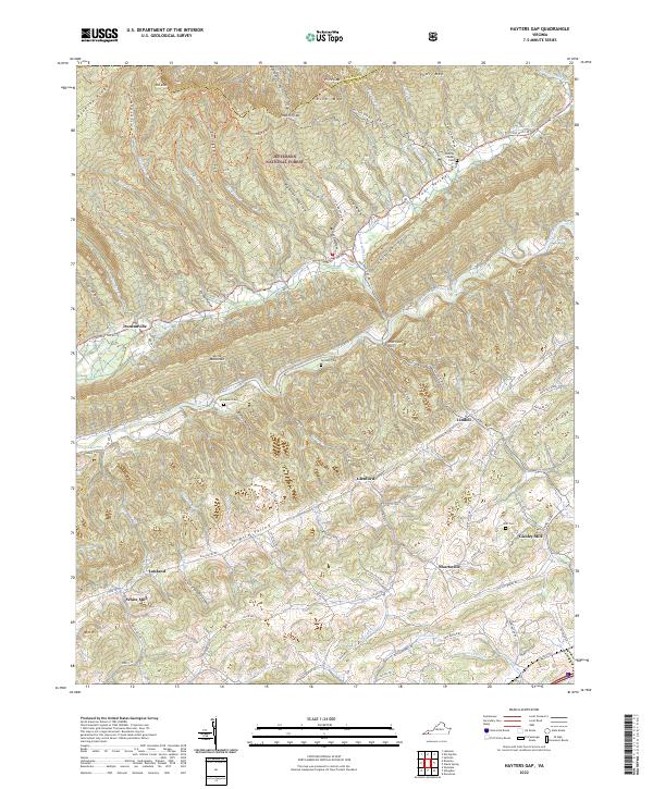Hayters Gap, VA — USGS 7.5-minute topo (2022)
