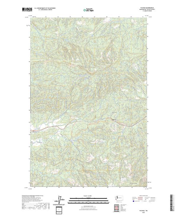 Pluvius, WA — USGS 7.5-minute topo (2023)