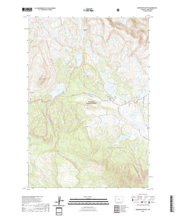 Beartooth Butte, WY — USGS 7.5-minute topo (2021)