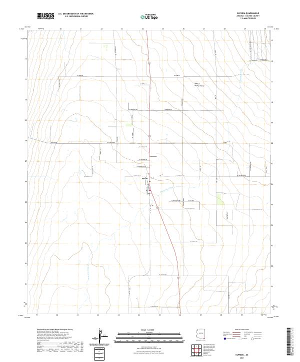 Elfrida, AZ — USGS 7.5-minute topo (2021)