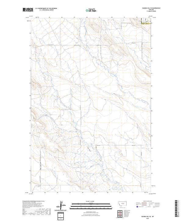 Sahara Hill SE, MT — USGS 7.5-minute topo (2024)
