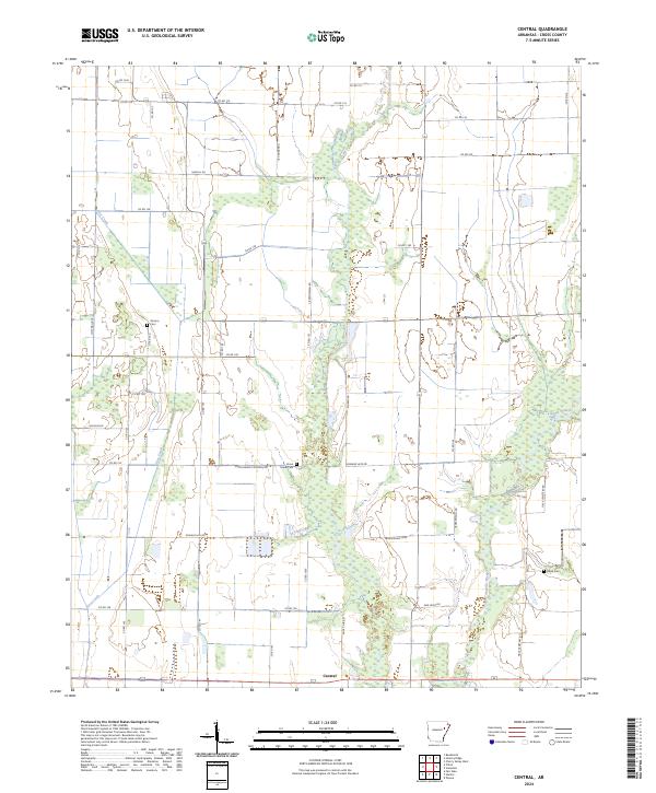 Central, AR — USGS 7.5-minute topo (2024)
