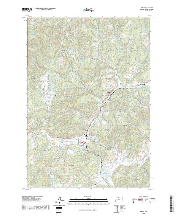 Drain, OR — USGS 7.5-minute topo (2024)