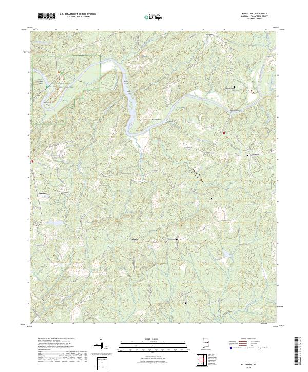 Buttston, AL — USGS 7.5-minute topo (2024)