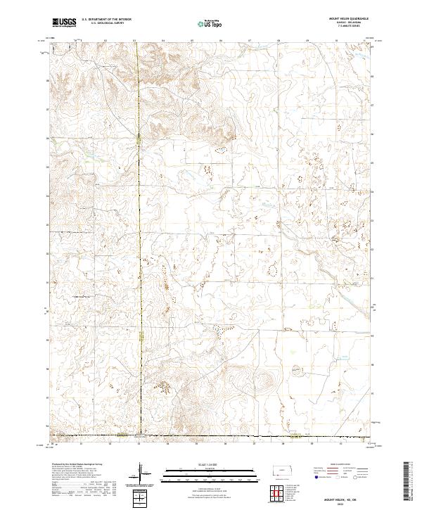 Mount Helen, KS-OK — USGS 7.5-minute topo (2022)