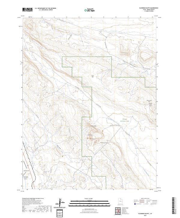 Klondike Bluffs, UT — USGS 7.5-minute topo (2023)
