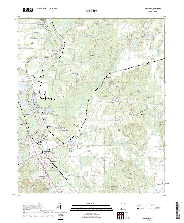 Childersburg, AL — USGS 7.5-minute topo (2024)
