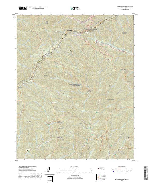 Clingmans Dome, NC-TN — USGS 7.5-minute topo (2022)