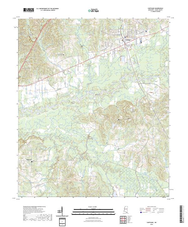 Carthage, MS — USGS 7.5-minute topo (2024)