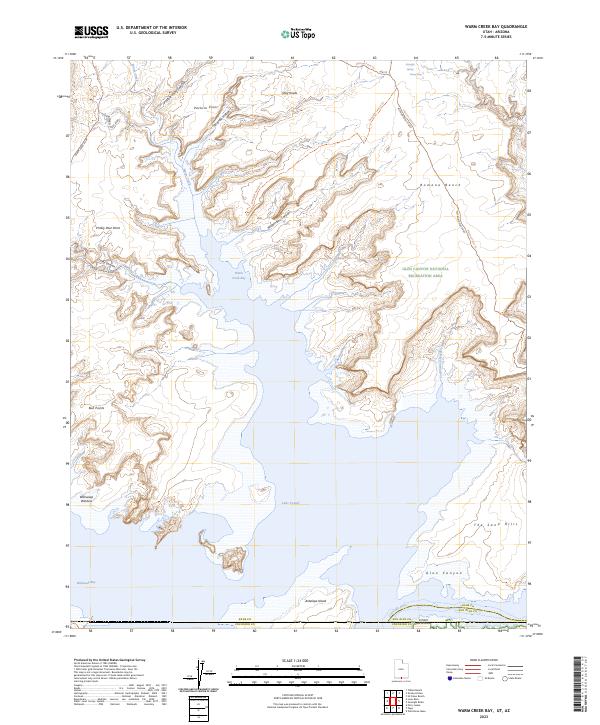 Warm Creek Bay, UT-AZ — USGS 7.5-minute topo (2023)