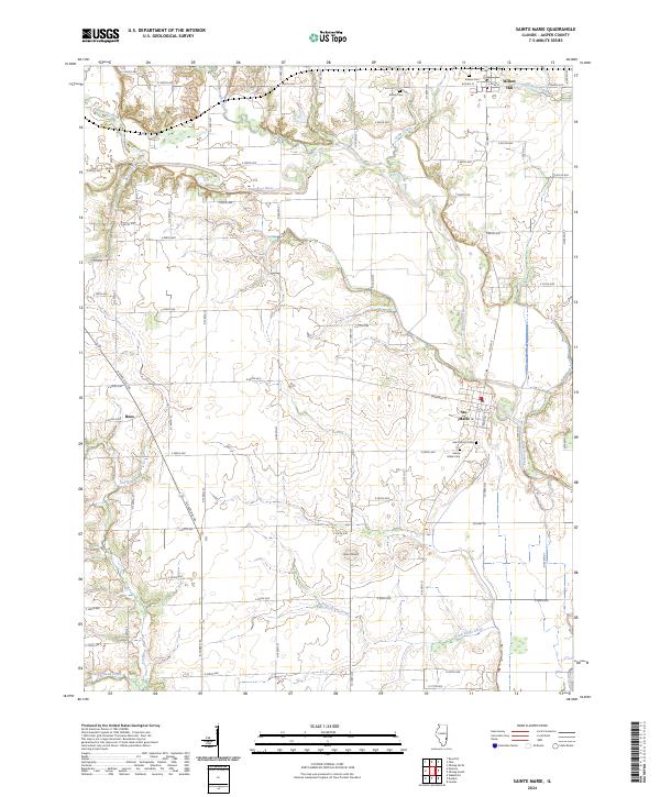 Sainte Marie, IL — USGS 7.5-minute topo (2024)