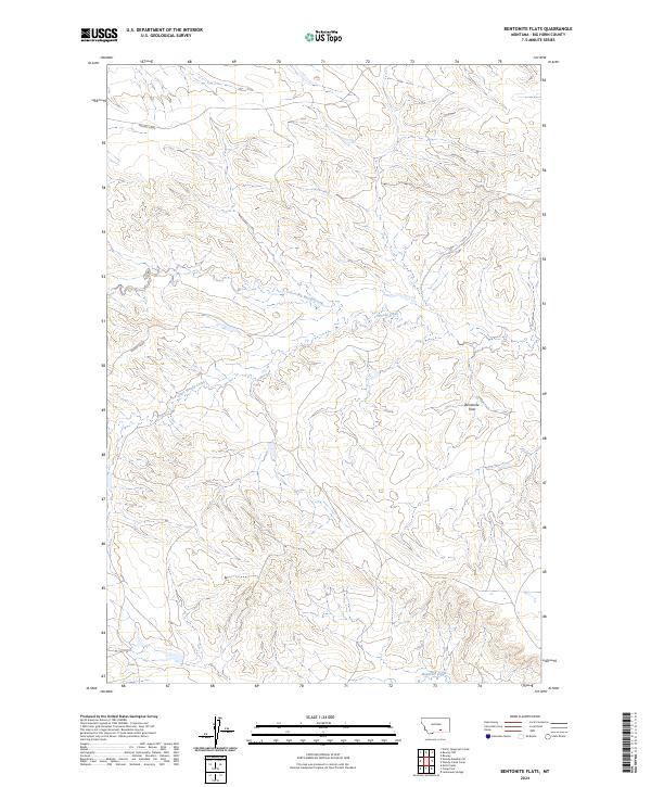 Bentonite Flats, MT — USGS 7.5-minute topo (2024)