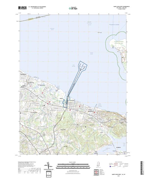 Sandy Hook West, NJ-NY — USGS 7.5-minute topo (2023)
