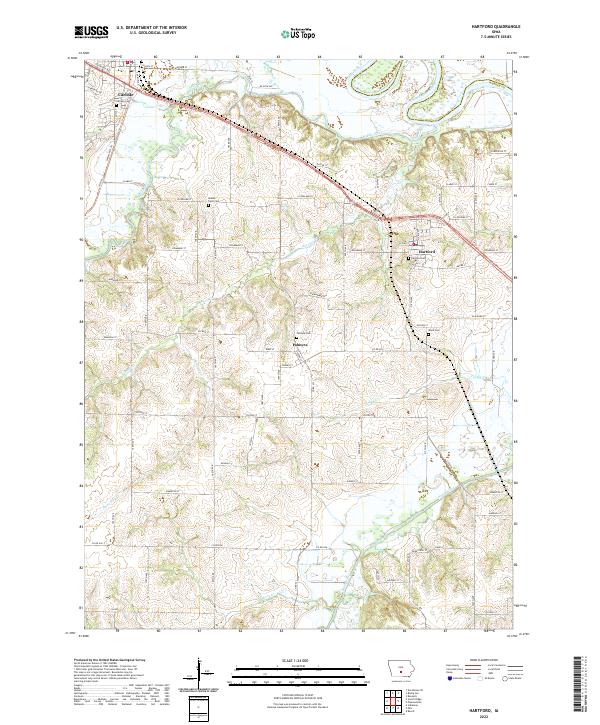 Hartford, IA — USGS 7.5-minute topo (2022)